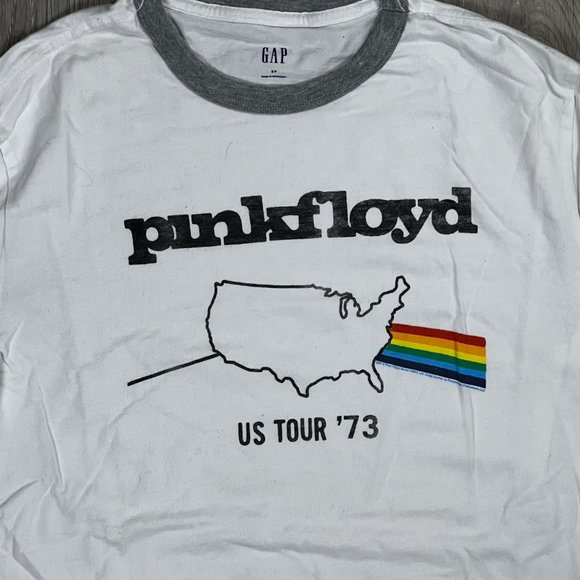 Pink Floyd US Tour '73 Gap Remake White Small T-Shirt - Picture 2 of 6